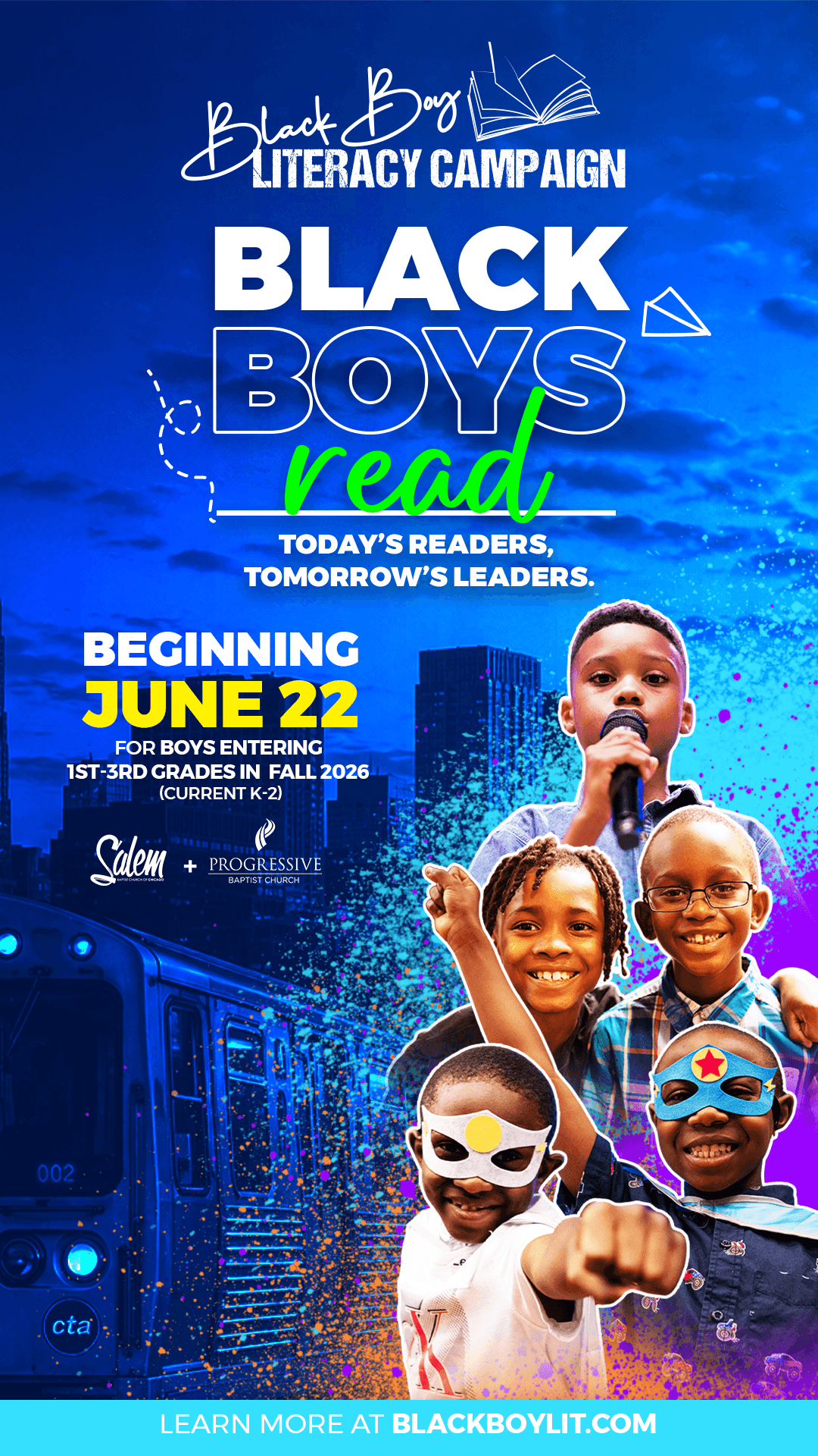 Black Boy Literacy Campaign 2026 — Beginning June 22 event poster